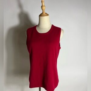 LORD & TAYLOR 100% Cashmere Red Shell Sleeveless Sweater XL